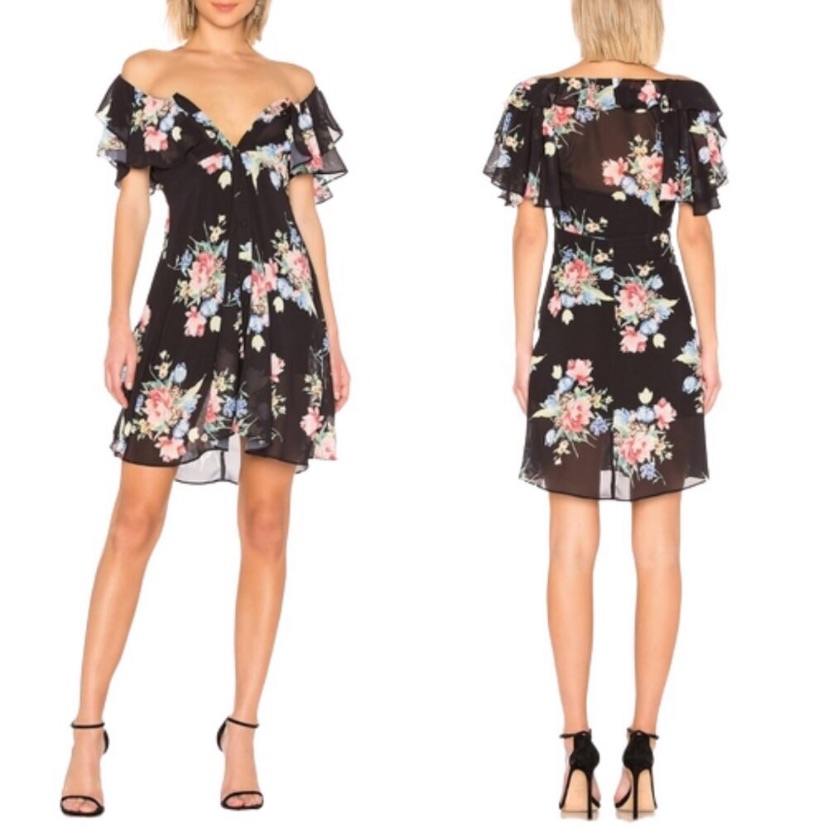 Lpa Button Up Mini Dress In Midnight Roses Size Xs Nwot